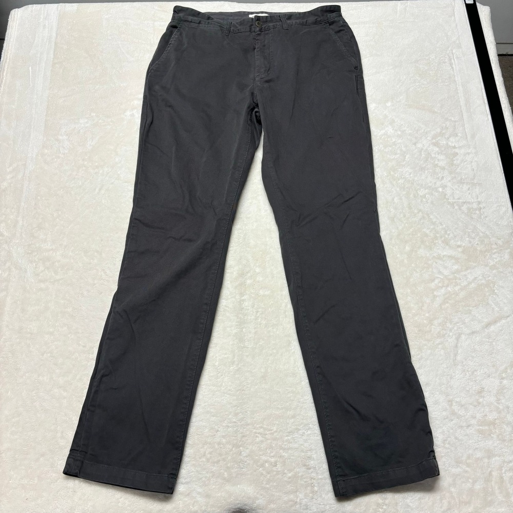 Taylor Stitch The Foundation Pant Mens Size 34 Gray 100% Organic Cotton Chinos